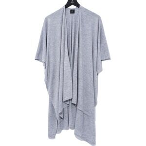 NWT Echo New York Womens Heather Grey Essentials Ruana Wrap Open Front Cardigan